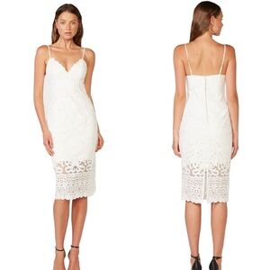 Bardot Gia Lace Midi Dress Ivory 4 XS NWT
